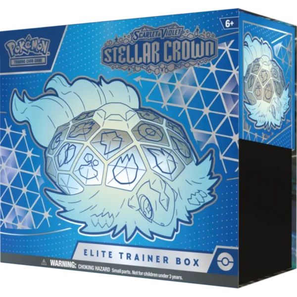 Pokemon TCG Elite Trainer Box Scarlet Violet Stellar Crown od lewej strony