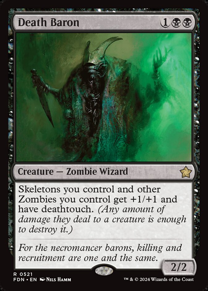 Death Baron Creature Zombie Wizard MTG Card Set Fundations