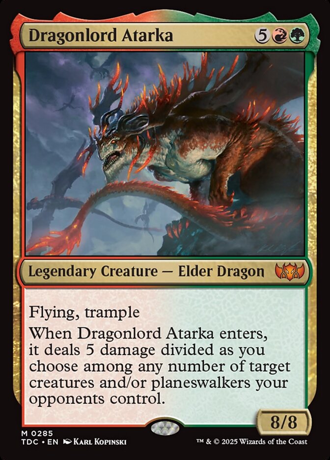 MTG Karta, Dragonlord Atarka, Legendary Creature - Elder Dragon, Set: Tarkir Dragonstorm Commander