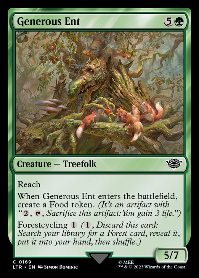 MTG Karta, Generous Ent, Creature - Treefolk, Set: The Lord of the Rings - Tales of Middle-earth