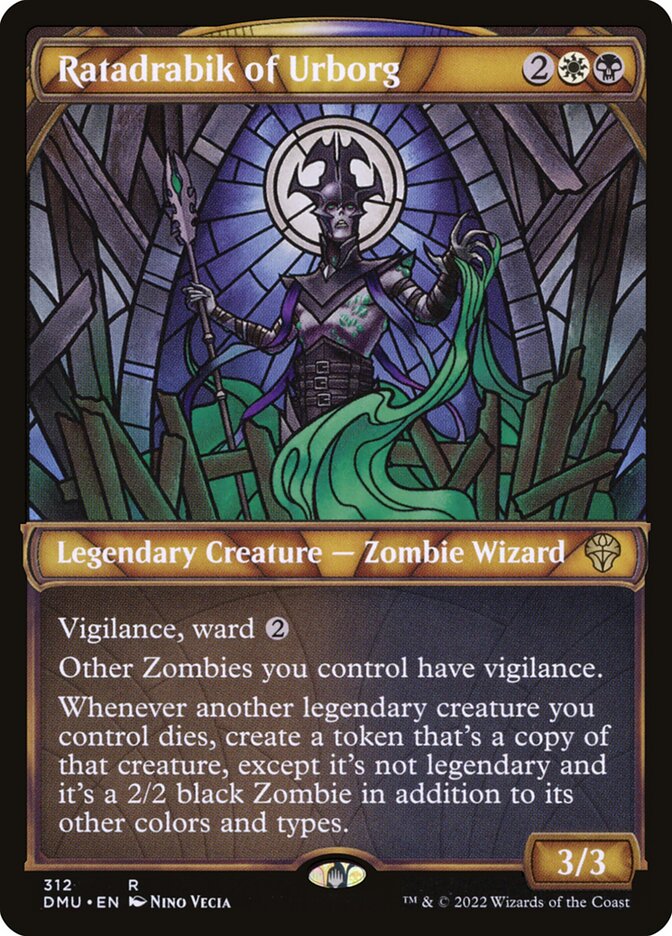 MTG Karta, Ratadrabik of Urborg, Legendary Creature - Zombie Wizard, Set: Dominaria United