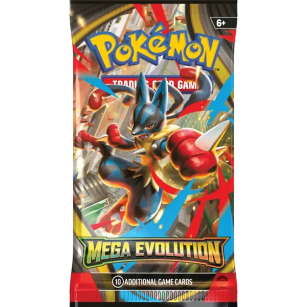 Mega Evolution Booster z Mega Lucario na opakowaniu
